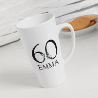 personalised Flowers 60th Birthday Tall Latte Mug