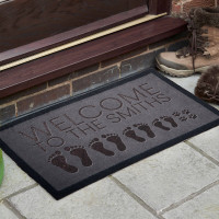 personalised footprint family doormat