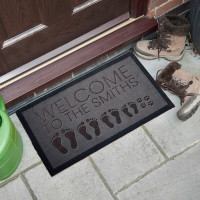 personalised footprint family doormat