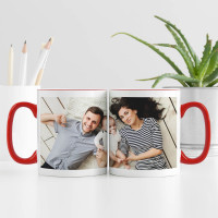 personalised Full Wrap Red Two Tone Photo Mug