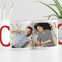 personalised Full Wrap Red Two Tone Photo Mug