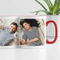 personalised Full Wrap Red Two Tone Photo Mug