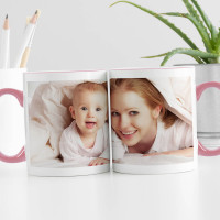 personalised Full Wrap Pink Two Tone Photo Mug