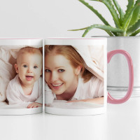 personalised Full Wrap Pink Two Tone Photo Mug