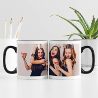 personalised Full Wrap Black Two Tone Photo Mug