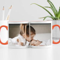 personalised Full Wrap Orange Two Tone Photo Mug