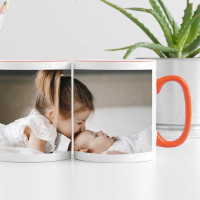 personalised Full Wrap Orange Two Tone Photo Mug