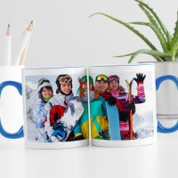 personalised Full Wrap Blue Two Tone Photo Mug