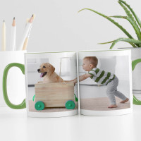 personalised Full Wrap Green Two Tone Photo Mug