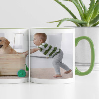 personalised Full Wrap Green Two Tone Photo Mug