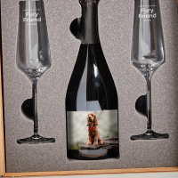 Furry Friend Photo Upload Boutique Gifts Prosecco Double Glass With Bottle Gift Set