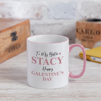 personalised Galentines Day Bestie Pink Mug
