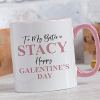 personalised Galentines Day Bestie Pink Mug