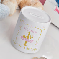 Personalised Baby Girl's 1st Birthday Personalised Money Box