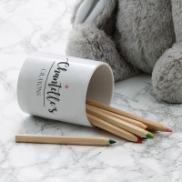 personalised pink star crayon pot