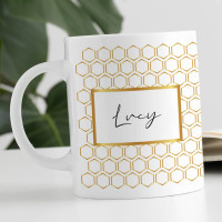 personalised Gold Honeycomb Durham Mug