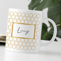 personalised Gold Honeycomb Durham Mug