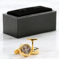 personalised gold plated moving mechanism cufflinks