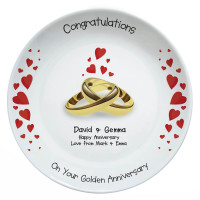 personalised Golden Anniversary Plate