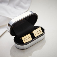 Personalised Gold Finish Rectangle Cufflinks