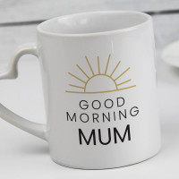 personalised Good Morning Sunshine Heart Handle Mug