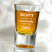 personalised Proud Graduate Conical Shot Glass