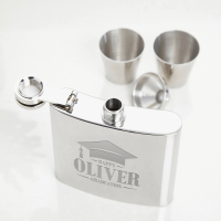 Graduation Cap 6oz Plain Hip Flask