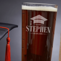 Graduation Cap Pint Glass