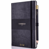 Personalised Graphite Black Castelli Notebook