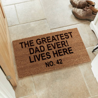personalsied Best Dad Lives Here Coir Doormat