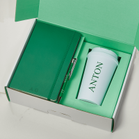 Green Castelli Notebook, Pen & Travel Cup Gift Set