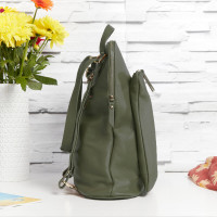 Leather Backpack Shoulder Bag Green