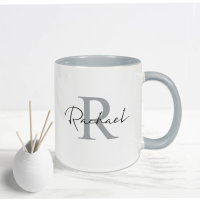 Grey Inner Initial Mug