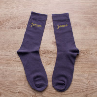 personalised grey name socks