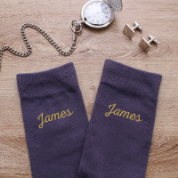 personalised grey name socks