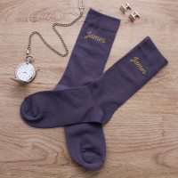personalised grey name socks