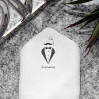 personalised Monocle Suit Pocket Square