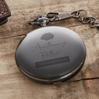 personalised Gun Metal Pocket Watch