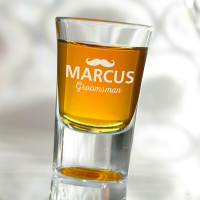 personalised Groomsman Moustache Conical Shot Glass