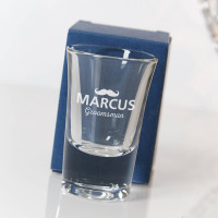 personalised Groomsman Moustache Conical Shot Glass