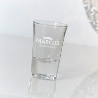 personalised Groomsman Moustache Conical Shot Glass