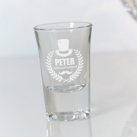 personalised Groomsman Wreath Conical Shot Glass