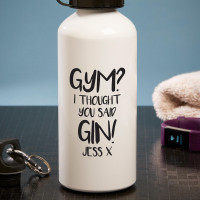 personalise gym not gin white water bottle