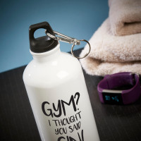 personalise gym not gin white water bottle