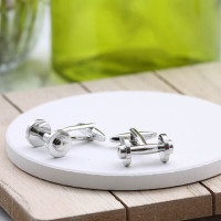 personalised Dumbbell Cufflinks Gift Set