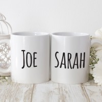 personalised happily married matching mugs