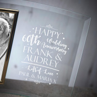 Personalised Bevelled Glass Crescent Frame for 6x4" Photo