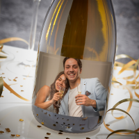 Happy Anniversary Photo Upload Boutique Gifts Prosecco Double Glass With Bottle Gift Set 