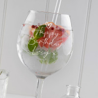 Happy Birthday Personalised Gin Glass