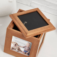 wooden photo cube, keepsake box